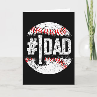 Man 1 Papa Honkbal Nummer Een Daddy Zoon Honkbal  Kaart
