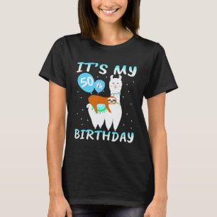 Man 50 Jaar Oud 50ste Verjaardag Llama Luiaard T-shirt