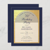 Man 70e verjaardag van de marine Blue Gold Invitat (Voorkant / Achterkant)