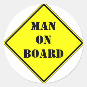 Man aan boord ronde sticker