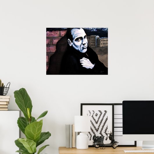 Man aan de muur poster (Thuiskantoor)