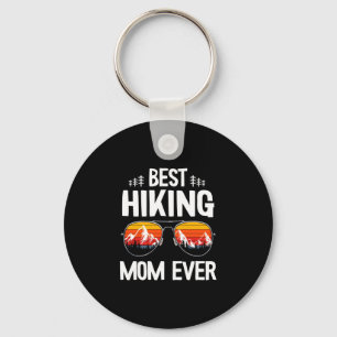 Man aan het wandelen moeder outdoor vakantie retro sleutelhanger