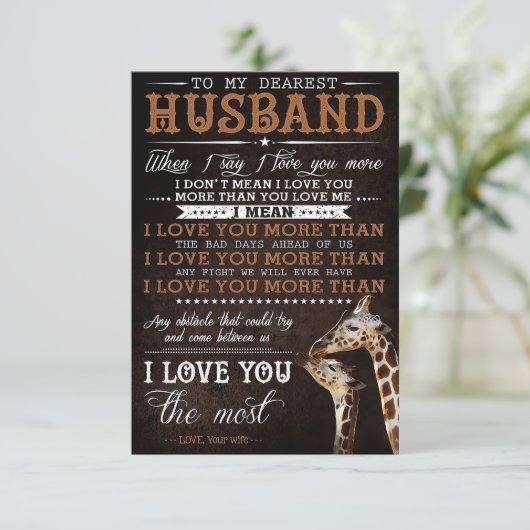 Man aan mijn allerliefste man bedankkaart (Staand voorkant)