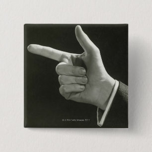 Man aanwijzen vierkante button 5,1 cm