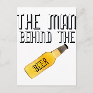 Man achter de bier briefkaart