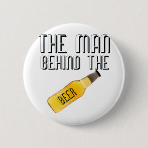 Man achter de bier ronde button 5,7 cm