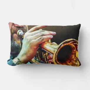 Man afspeeltrompet kussen