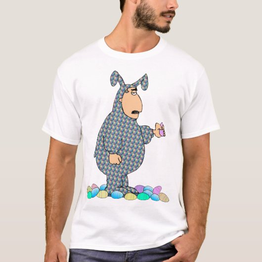 Man als paashaas Mannen T-shirt (Voorkant)