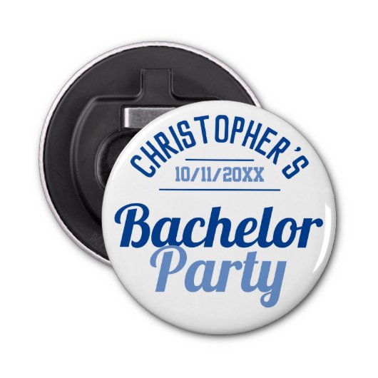 Man Bachelor Party flesopening Button Flesopener (Voorkant)