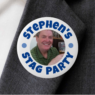 Man Bachelor Party Foto Button Badge