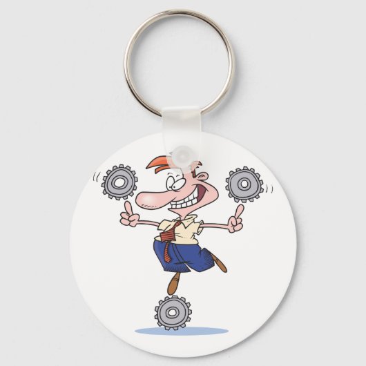 Man-balancerende Cogs-Sleutelhanger Sleutelhanger (Voorkant)