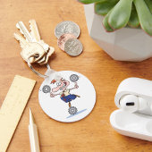 Man-balancerende Cogs-Sleutelhanger Sleutelhanger