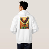 Man Basic Hooded Sweatshirt Eagle Print logo (Achterkant volledig)