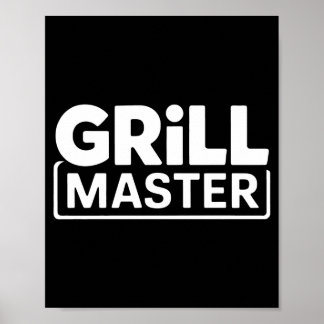 Man bbq grill meester achtertuin barbecue rook kon poster