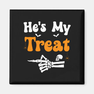 Man behandelt skelet koppels bijpassende halloween magneet
