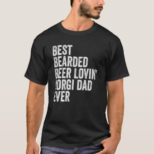 Man Beste Baard Bier Minnende Corgi Vader Huisdier T-shirt