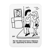 Man bestuurt een Road Roller Funny Cartoon Magneet (Verticaal)