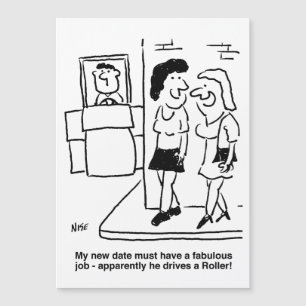 Man bestuurt een Road Roller Funny Cartoon Magnet