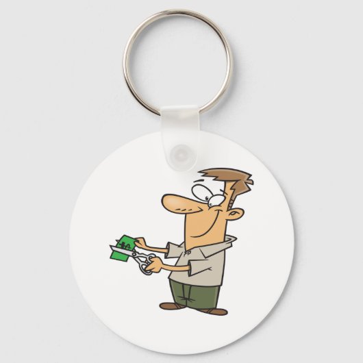 Man bezuinigt geld Sleutelhanger (Voorkant)