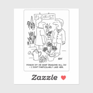 Man bij een Florists Cartoon. Sticker