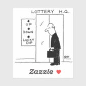 Man bij een lift. Funny Lift Buttonnen. Sticker (Vel)