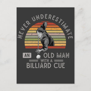  Man Billard Cue Snooker Pool Player Briefkaart