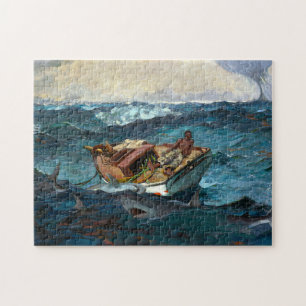 Man boothaaien in Golfstroom door Winslow Homer Legpuzzel
