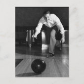 Man Bowling Briefkaart (Voorkant)