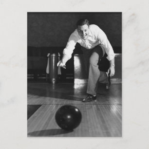 Man Bowling Briefkaart