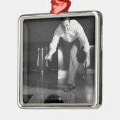 Man Bowling Metalen Ornament (Links)