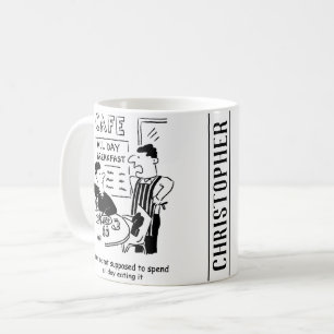 Man brengt de hele dag een doorbraak uit koffiemok