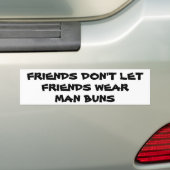 Man Bun-interventie Bumpersticker (Op auto)