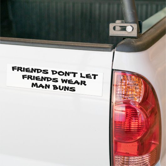 Man Bun-interventie Bumpersticker (Op Truck)