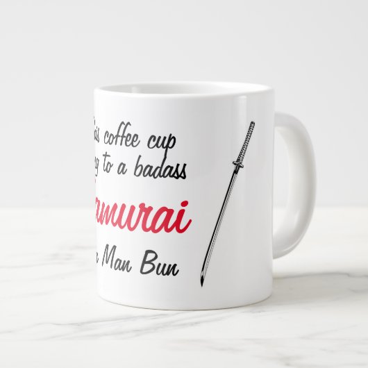 Man Bun Samurai Humour Mug (Devant droit)