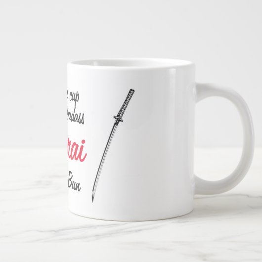 Man Bun Samurai Humour Mug (Droite)