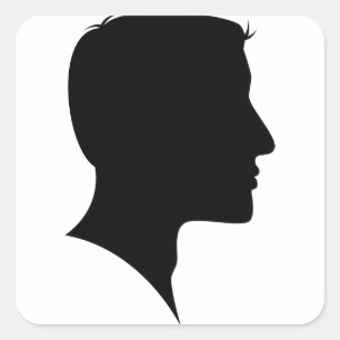 Man Cameo Silhouette Vierkante Sticker