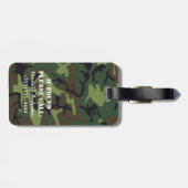 Man Camouflage Monogram Reis Bagagelabel (Achterkant horizontaal)
