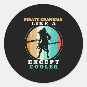 Man caribische boekanier oma retro piraat ronde sticker