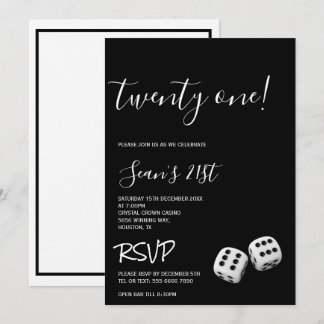 Man Casino 21ste Verjaardagsfeest Kaart