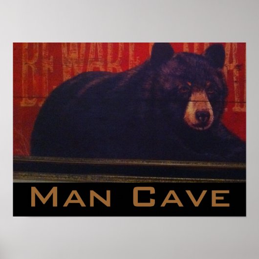 Man Cave Black Beer Poster (Voorkant)