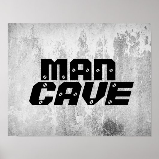 man cave citation poster texte en gras sur gris (Devant)