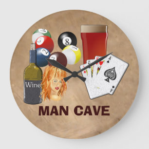 Man Cave Clock groot Grote Klok