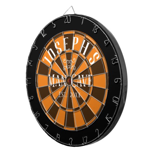 Man Cave Custom Name Dart Board Dartbord (Voorkant Rechts)
