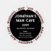 Man Cave Funny Avertissements et règles Ornement d (Recto)