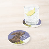 Man Cave Funny No Crying at Moose Camp Zandsteen Onderzetter (Zijkant)