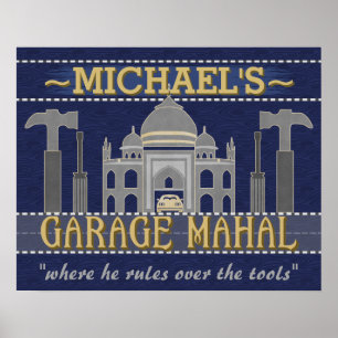 Man Cave Garage Mahal Funny Guy Humor Aangepast Poster