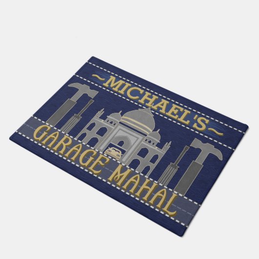 Man Cave Garage Mahal Funny Tools | Aangepaste naa Deurmat (Schuin)