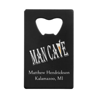 Man Cave gepersonaliseerde flesopener Kredietkaart Flessenopener