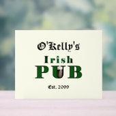 Man Cave Irish Pub Bar Tavern Acryl teken Bord (Neutraal)