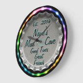 Man Cave Neon Beer Casquette Horloge ! Ajoutez NOM (Angle)